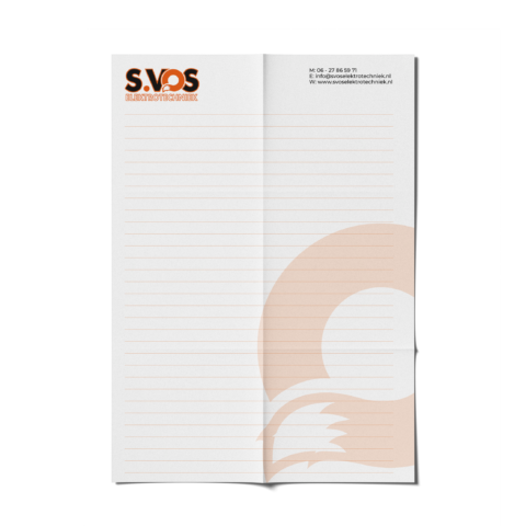 S Vos Elektrotechniek Notitieblok Mockup